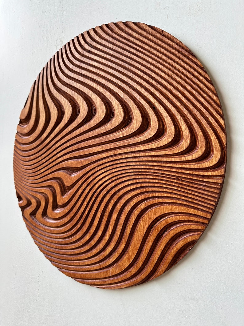 CARVED Geometric  Circle Wood Art, Wood Wall Art, Wall Decor, Rustic Wood Wall Art, Wood Wall Hanging, Housewarming Gift, Handmade