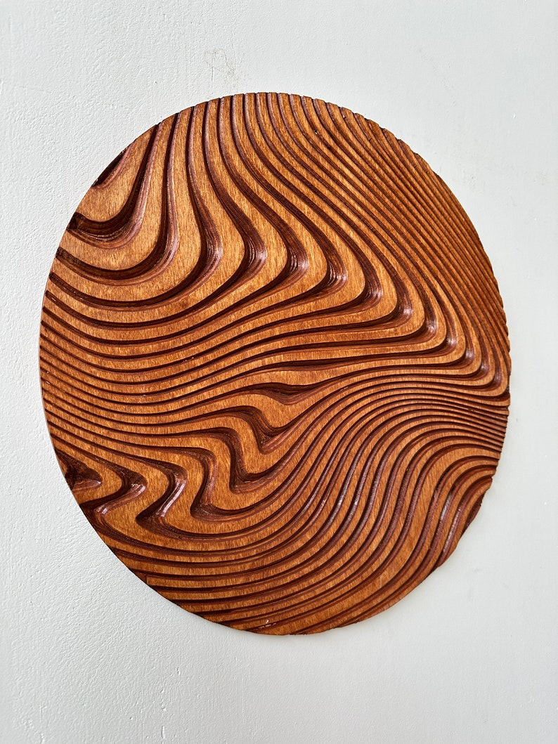 CARVED Geometric  Circle Wood Art, Wood Wall Art, Wall Decor, Rustic Wood Wall Art, Wood Wall Hanging, Housewarming Gift, Handmade