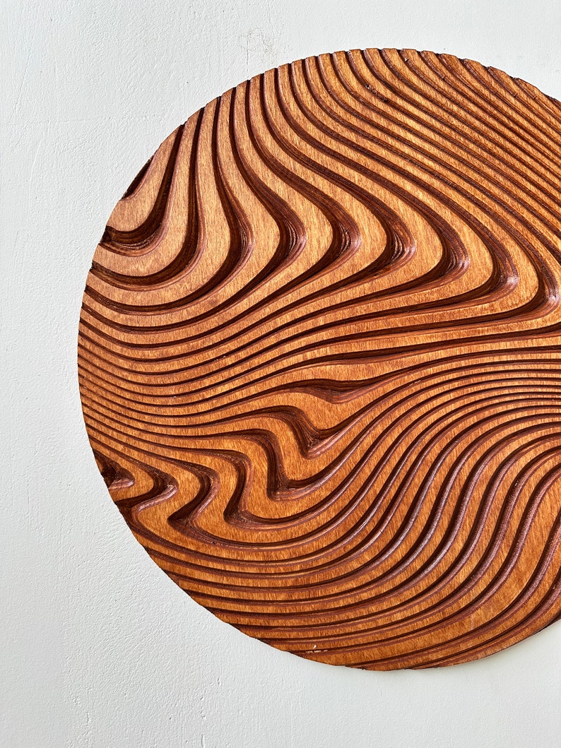 CARVED Geometric  Circle Wood Art, Wood Wall Art, Wall Decor, Rustic Wood Wall Art, Wood Wall Hanging, Housewarming Gift, Handmade