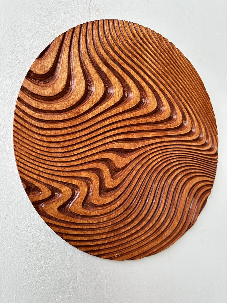 CARVED Geometric  Circle Wood Art, Wood Wall Art, Wall Decor, Rustic Wood Wall Art, Wood Wall Hanging, Housewarming Gift, Handmade