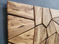 Olive Wood Mosaic Wall Art: Geometric Wooden Wall Panel