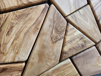 Olive Wood Mosaic Wall Art: Geometric Wooden Wall Panel