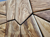 Olive Wood Mosaic Wall Art: Geometric Wooden Wall Panel