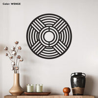 Round Wood Wall Art, Modern Geometric Wall Decor, Circle Wood Panel Art, Large Boho Wall Accent, Abstract Wood Wall Hanging