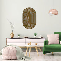 Boho Wooden Wall Art, Ellipse Wood Wall Decor, Abstract Geometric Wall Art, Oval Wall Wooden Hanging, Mid Century Modern Wall Art