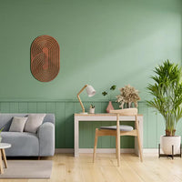 Boho Wooden Wall Art, Ellipse Wood Wall Decor, Abstract Geometric Wall Art, Oval Wall Wooden Hanging, Mid Century Modern Wall Art