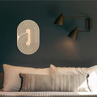 Boho Wooden Wall Art, Ellipse Wood Wall Decor, Abstract Geometric Wall Art, Oval Wall Wooden Hanging, Mid Century Modern Wall Art