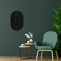 Boho Wooden Wall Art, Ellipse Wood Wall Decor, Abstract Geometric Wall Art, Oval Wall Wooden Hanging, Mid Century Modern Wall Art