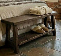 Handmade Rustic Reclaimed Wooden Bed End Bench, various sizes