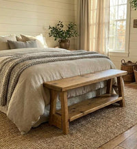 Handmade Rustic Reclaimed Wooden Bed End Bench, various sizes