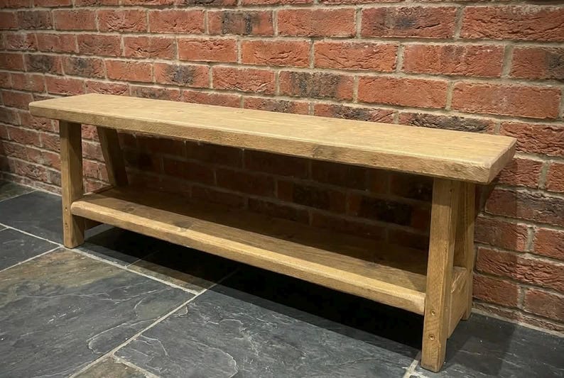 Handmade Rustic Reclaimed Wooden Bed End Bench, various sizes